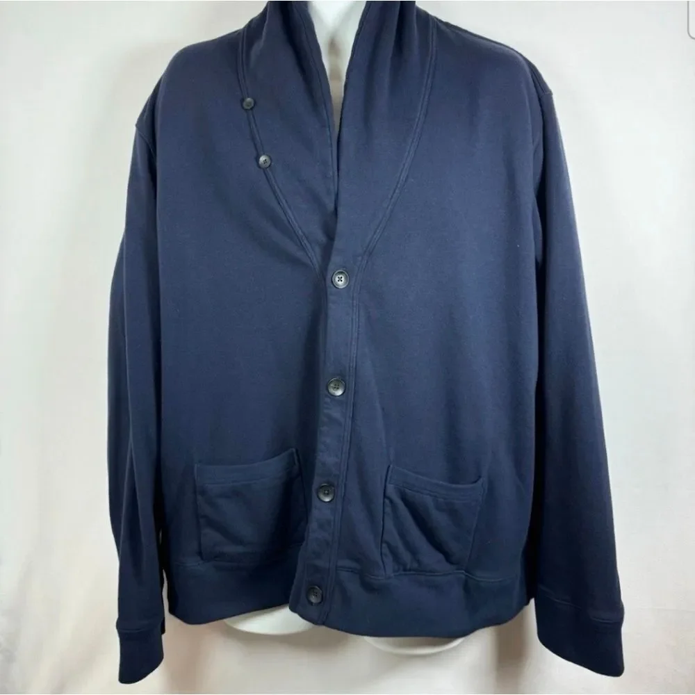 Polo Ralph Lauren L NavyBlue 100%PIMACOTTON Lined Pockets ButtonsUp Men Cardigan